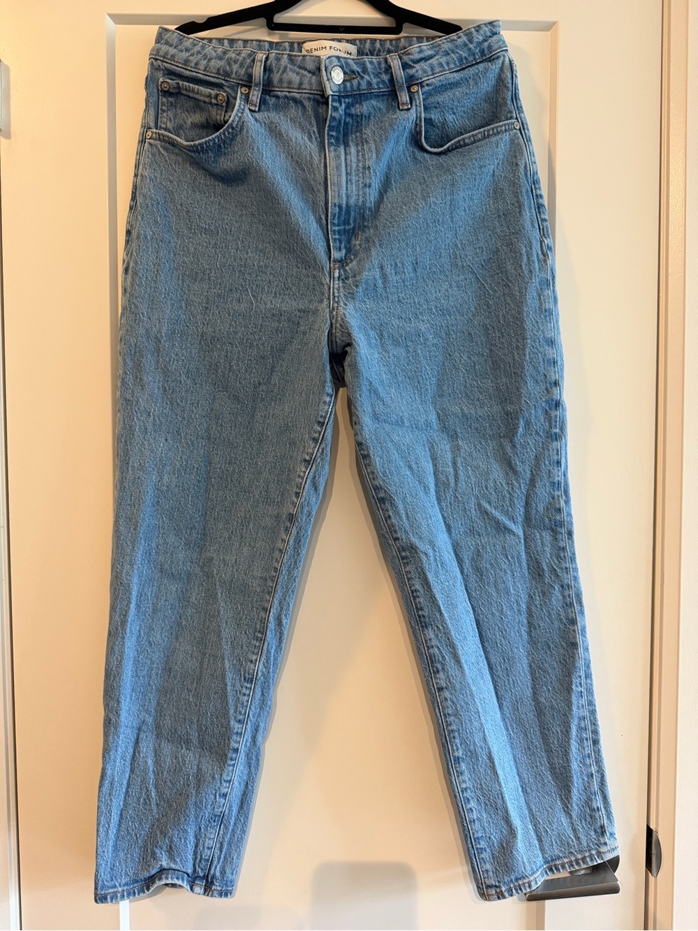 Denim Forum Rowan Curve Fit Blue Women's High-Rise Straight Ankle jean